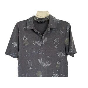 Men's Small Travis Mathews Polo Shirt Tropical Gray Cotton